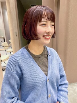 ガーデンヨコハマエスト(GARDEN YOKOHAMA est) ボブ　似合わせカット　暖色カラー