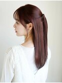 ナチュラルが可愛い◎ストレートハーフアップ