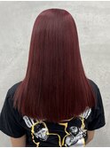 ブリーチありダブルカラー×チェリーレッド×LAトリートメント