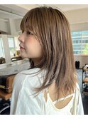 ミントベージュ透明感カラー　アッシュカラー