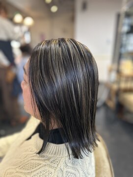 ポタム 東中野(potamu) スジ感ハイライト×ダークグレーカラー