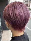 上乃裏ショートボブくびれショートイルミナカラー顔周りレイヤー