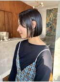 切りっぱなしボブ/暗髪