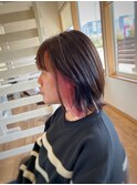 【山本智文】インナーカラーピンクくびれボブ