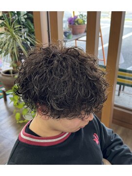 ヘアーウォーク 波巻きパーマ×ブラウン