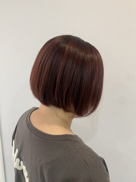 ルルバイアズール 草加店(LULU by azule) アディクシーカラー,レッド,ボブカット【草加】