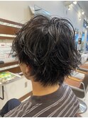 メンズショート×パーマ
