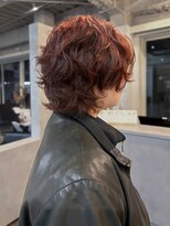 ジーレ 南堀江(jiire)&nbsp;レッドカラー×ニュアンスパーマ