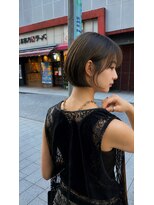 フェイス 石川町 (FACE) 丸みボブ×暗めオリーブ