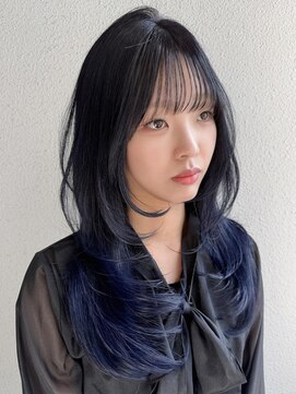 シンティアバイアルティナ 渋谷店(Cyntia by artina) くびれレイヤー/ダークブルー/ハッシュレイヤーボブA76