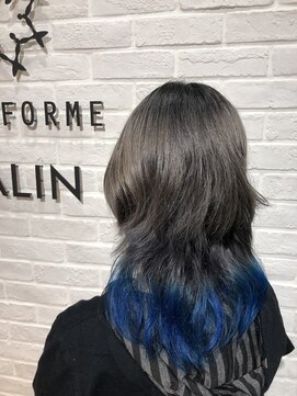 ビューティー エールフォルム 浜松有玉店(BEAUTY YELLFORME) シルバーグラデーション×アクセントブルー