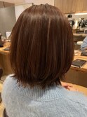 冬カラー　カッパーブラウン　外ハネボブ　