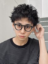 ベル 銀座5丁目店(Belle)&nbsp;ツーブロックが苦手な方のスパイキーショートアッシュブラック