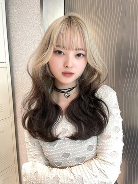 天神美容室 天神美容室×ブリーチ×前髪カット×デザインカラー