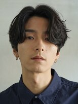 センターパートカルマヘアニュアンスパーマ韓国シャドウパーマ