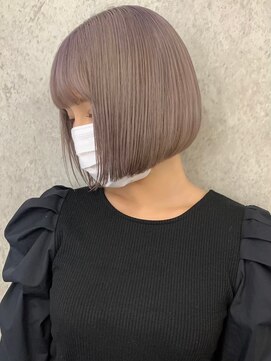 リムレスバイサンク 万代 新潟駅(LIMLESS by cinq) ミルクティーベージュダブルカラーグレージュカラーハイライト