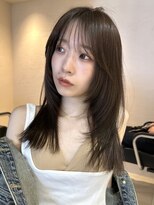 サイン 渋谷(SIGN) 韓国ヘアーハッシュカットレイヤーカットグレージュブリーチ無し