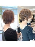 ショートボブ髪型40代50代60代前髪あり前髪なし【橋本】