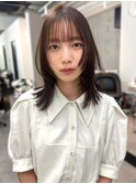 レイヤーカット 顔周りカット ブリーチなしダブルカラー