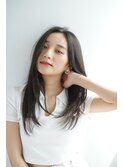 暗髪/レイヤーカット/長めバング