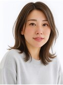 前髪なし/前髪長め/ミディアム/くびれ/大人/綺麗/外ハネ/結べる