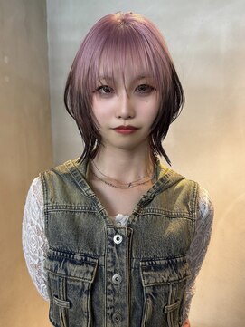 原宿/ウルフカット レイヤー デザインカラー ルーツカラー   