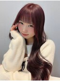 ピンクカラーブリーチなし透明感カラー髪質改善カラー