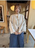 ボブに顔まわりデザインカット