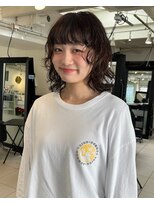 アクアオモテサンドウ(ACQUA omotesando) △ウルフカットウルフパーマレイヤーパーマオリーブベージュ