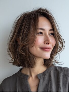シュモレ フェリーク 検見川店 ミルクティーブロンド/ダークブルー/デジタルパーマ/新検見川