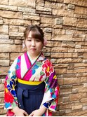 袴セット*卒業式着付け*編み込み大正風スタイル 着物 和装