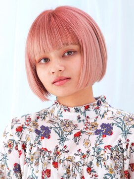 ピークアブー 原宿ハラカド(PEEK-A-BOO) 【PEEK-A-BOO】ワンレンBOB×コッパーピンク　西尾卓義