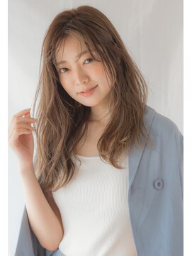 アネーロバイエーケー(ANHELO by AK) 小顔薄めバング大人かわいいデジタルパーマアッシュベージュ