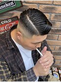 サイドパート スキンフェード