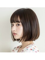 リッカ(ricca)&nbsp;チョコレートカラー☆大人ガーリーワンカールボブ