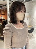 【松本咲花】オリーブベージュ韓国風ミディアムレイヤーカット