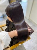 髪質改善トリートメント/パープルブラック/レイヤーロング