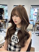韓国風ヘア/レイヤーロング/顔周りカット/ブリーチなし/ベージュ