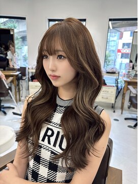 ハピネス 梅田茶屋町店(HAPPINESS) 韓国風ヘア/レイヤーロング/顔周りカット/ブリーチなし/ベージュ