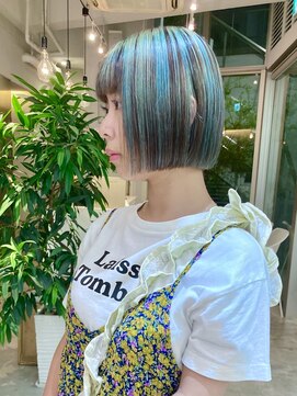 シアン(SYAN) ミニボブ/ローライト/ミントカラー【shiho】
