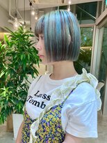 シアン(SYAN) ミニボブ/ローライト/ミントカラー【shiho】