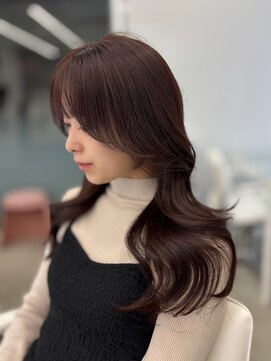 アイシー 表参道(ICY) くびれヘアトレンドレイヤーカット×ラベンダーブラウン韓国ヘア