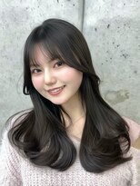 ビューブルー 亀戸錦糸町(VIEW BLUE)&nbsp;美髪カールピンクブラウン韓国レイヤーロングセミディ顔周り前髪