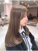 《LUNA》オリーブベージュ/流れる顔周りカット