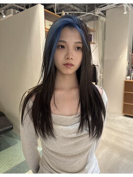 エルム 原宿 表参道(yelm) フェイスフレーミング/アイスブルー/ナチュラルレイヤー