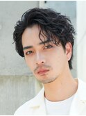 大分メンズ刈り上げナチュラルかきあげツイストスパイラルパーマ