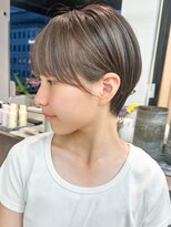 ロンドシエル 横浜(Lond ciel)&nbsp;ミニウルフチェリーブラウンブリーチなしショートボブ前髪/横浜