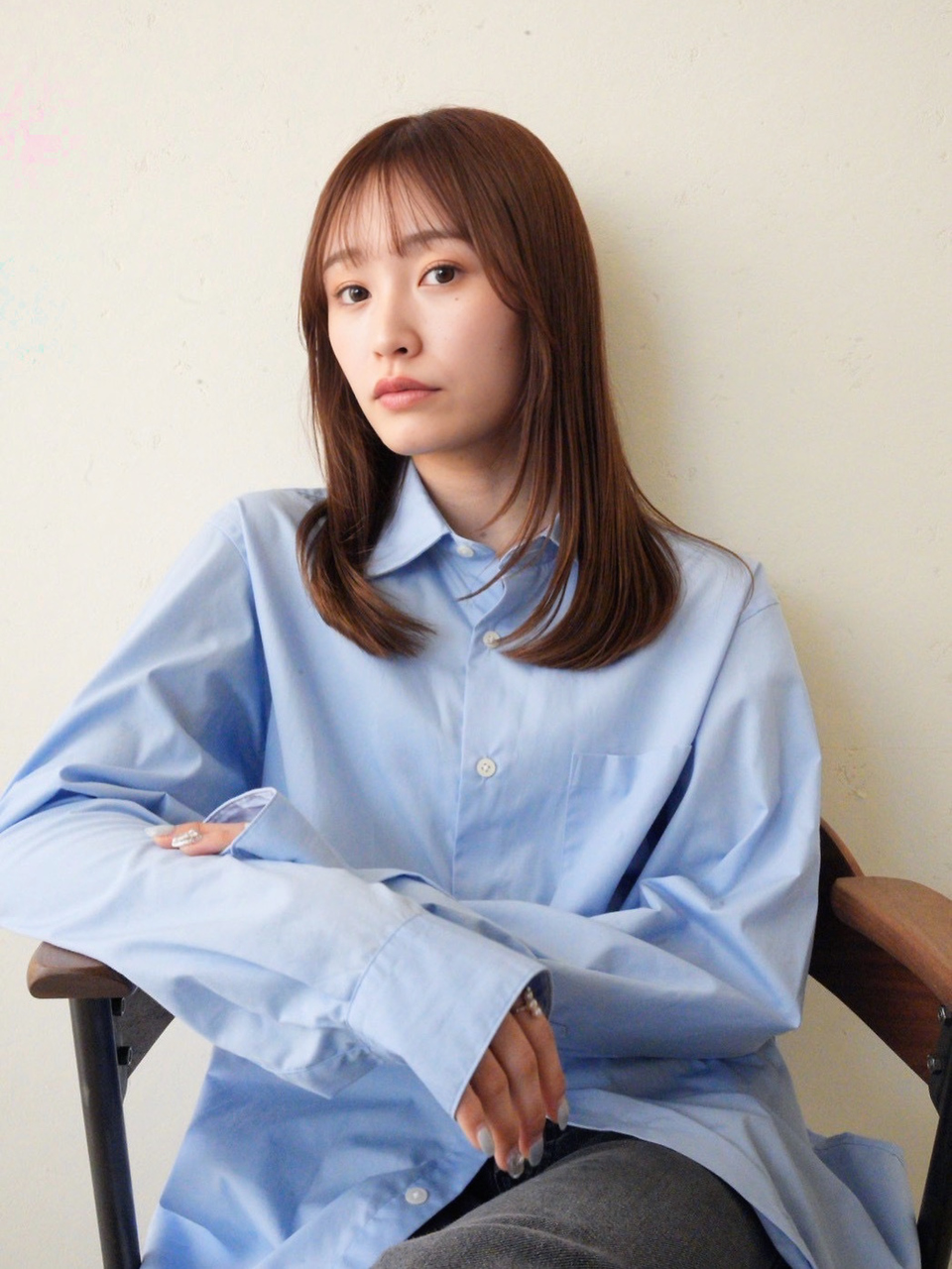 大人ナチュラル◎ブラウンカラーセミロング