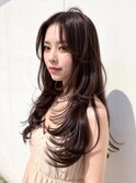 韓国ヘア/透明感カラー/小顔に見せる顔まわりカット/ミディアム