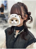 サイドお団子ハーフアップ/ハーフアップ/リボンアレンジ